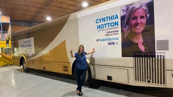 La candidata a vicepresidente, junto