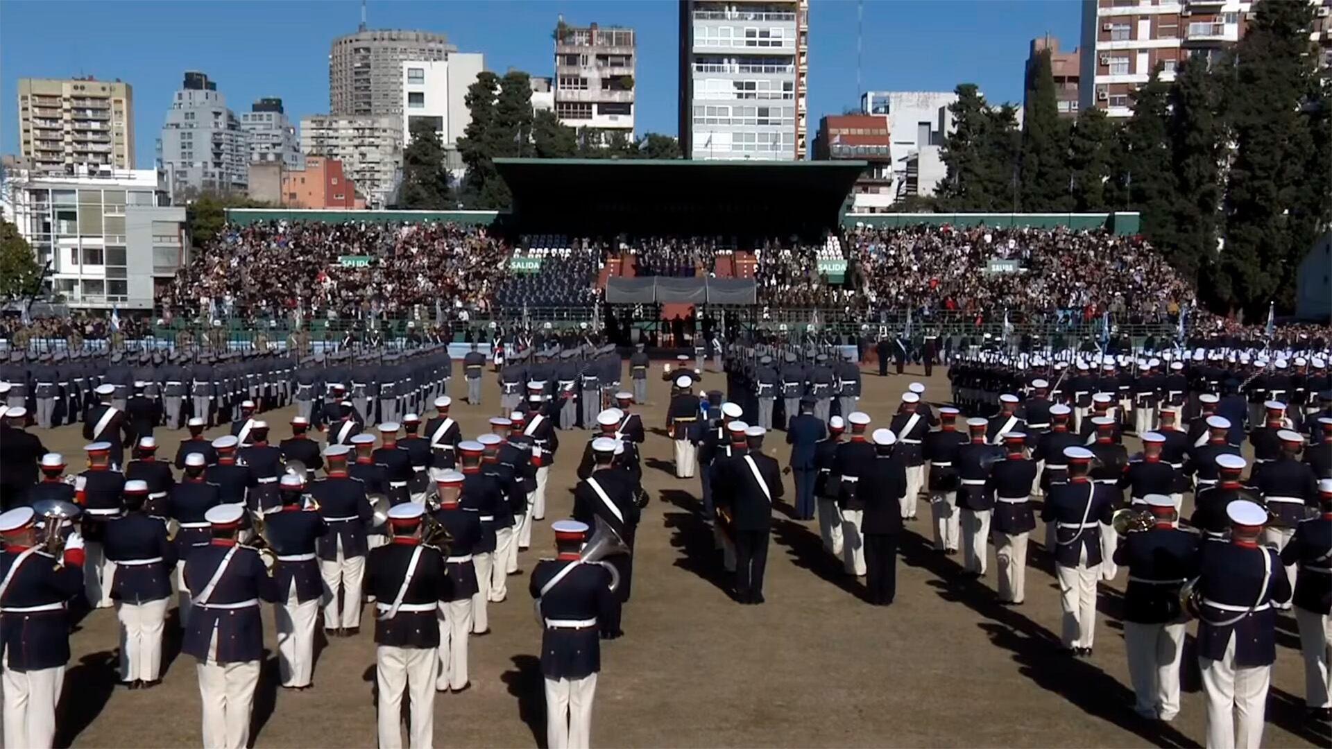 El acto por el Día de la Bandera en el barrio porteño de Palermo