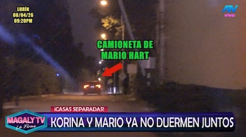 Magaly TV muestra que Korina y Mario Hart ya no comparten techo. Captura: Magaly TV La Firme.