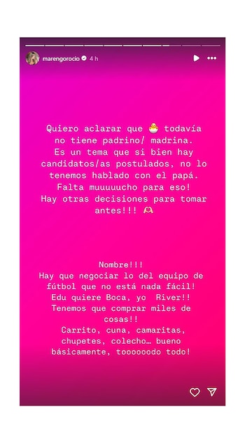 El posteo de Rocío Marengo