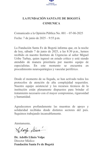 La Clínica Santa Fe anunció