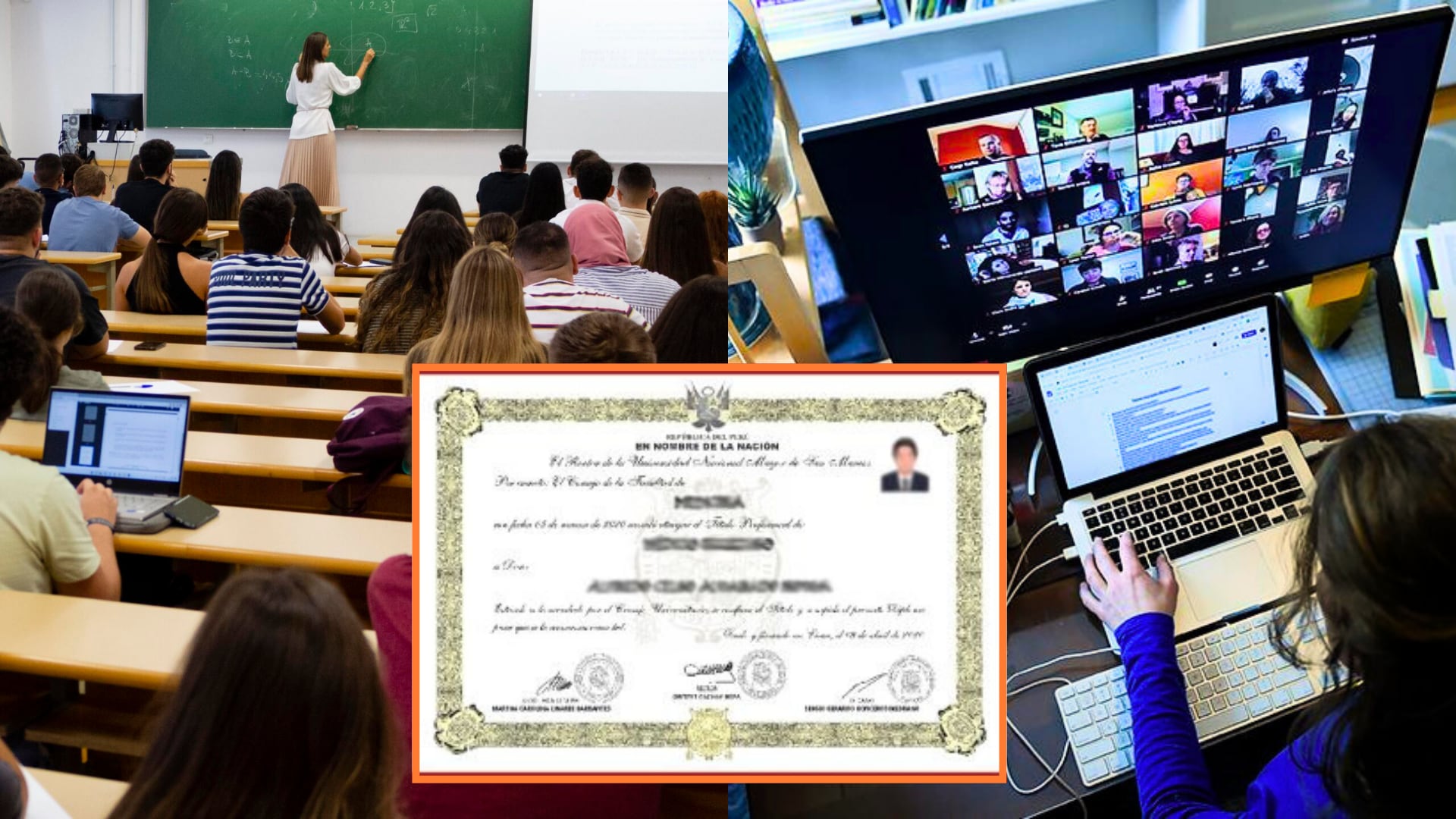 Estudios presenciales y virtuales sin distinción: Sunedu elimina la modalidad de estudio en diplomas. (Foto composición: Infobae Perú/Agencia Andina/Difusión)