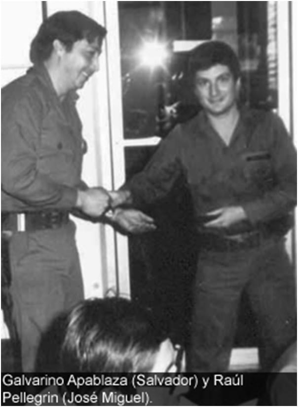 Sergio Galvarino Apablaza Guerra con Raul Pellegrin en Cuba