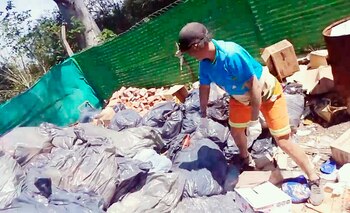 Paola, en pleno trabajo