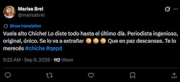 Marisa Brel le dedicó un emotivo posteo en su cuenta (X)