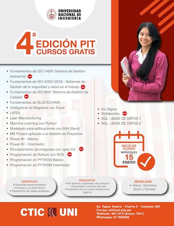 Anuncio sobre cursos en la