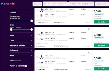 Momondo mantiene actualizados los precios