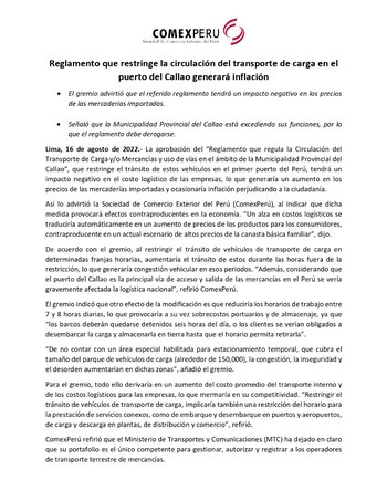 Comunicado de ComexPerú