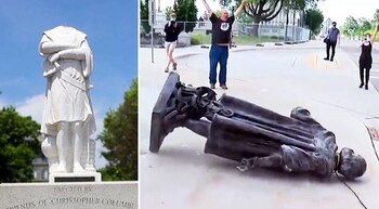 Estatuas de Colón vandalizadas, de