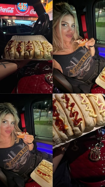 Wanda mostró su cena luego