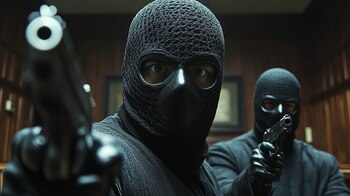 Un hombre con capucha comenzó