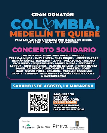 El concierto “Colombia, Medellín te quiere” ya tiene cartel, horarios y una promesa clave - crédito cortesía