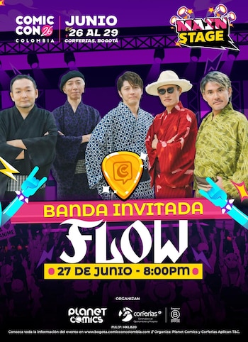 El concierto exclusivo de Flow en Corferias, Bogotá, el 27 de junio, marca un hito para los fanáticos colombianos del anime y la cultura pop - credito Comic Con Colombia