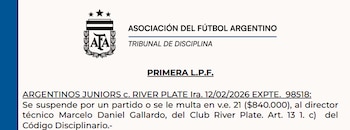 La sanción a Gallardo