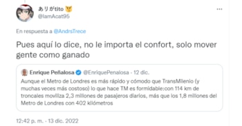 En Twitter Enrique Peñalosa compara