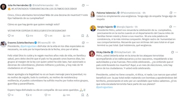 Diversos líderes políticos y figuras públicas criticaron la publicación del mandatario, cuestionando la oportunidad y el contenido de su mensaje en medio de la emergencia nacional. - crédito X