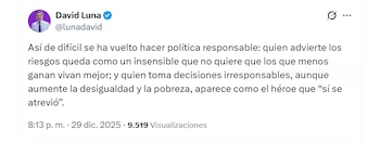 David Luna señaló que la