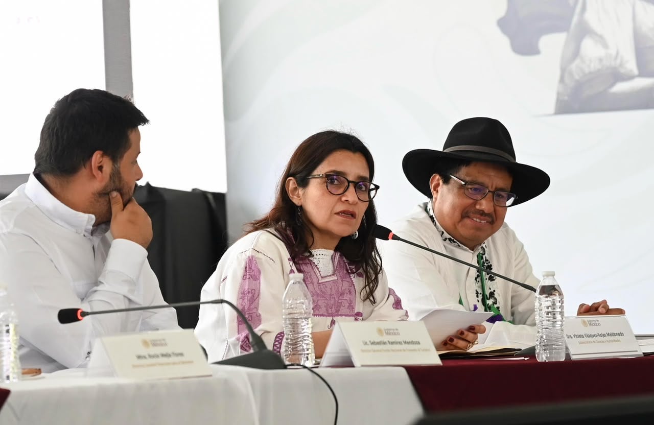 Violeta Vázquez Rojas en la reunión de este 3 de julio. Crédito: Presidencia