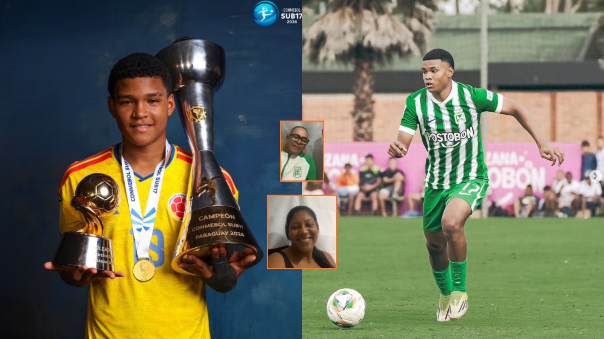 José Escorcia tuvo que superar los obstáculos de precariedad económica y distancia de su familia para convertirse en futbolista profesional - crédito Conmebol/Atlético Nacional