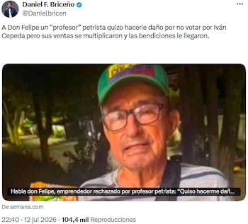Daniel Briceño afirmó que Don Felipe aumentó sus ventas tras intento de boicot político - crédito @Danielbricen/X