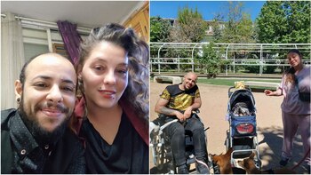 Dos imagen de Micheal y su mujer, pendientes de un juicio por usuarpación de una vivienda tras ser víctima de una estafa.