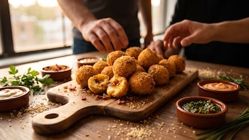 Receta de papas rellenas con cheddar y panceta, rápida y fácil