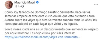 La publicación que hizo Mauricio