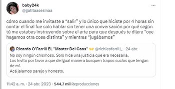 La joven realizó un hilo