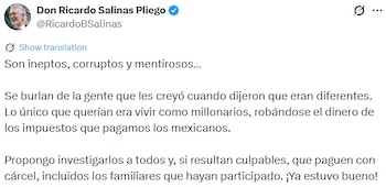 El empresario Ricardo Salinas Pliego reaccionó a la difusión del video y cuestionó la congruencia entre el discurso de austeridad de AMLO y el estilo de vida de su entorno.