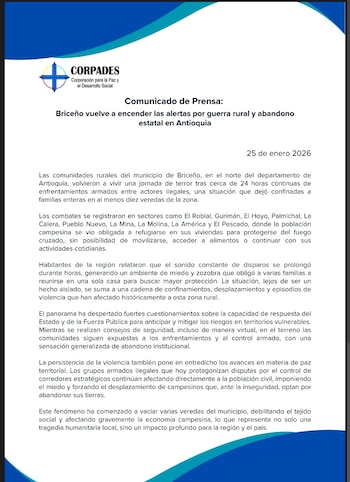 Corpades alertó sobre un patrón