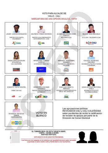 Organización de las casillas con