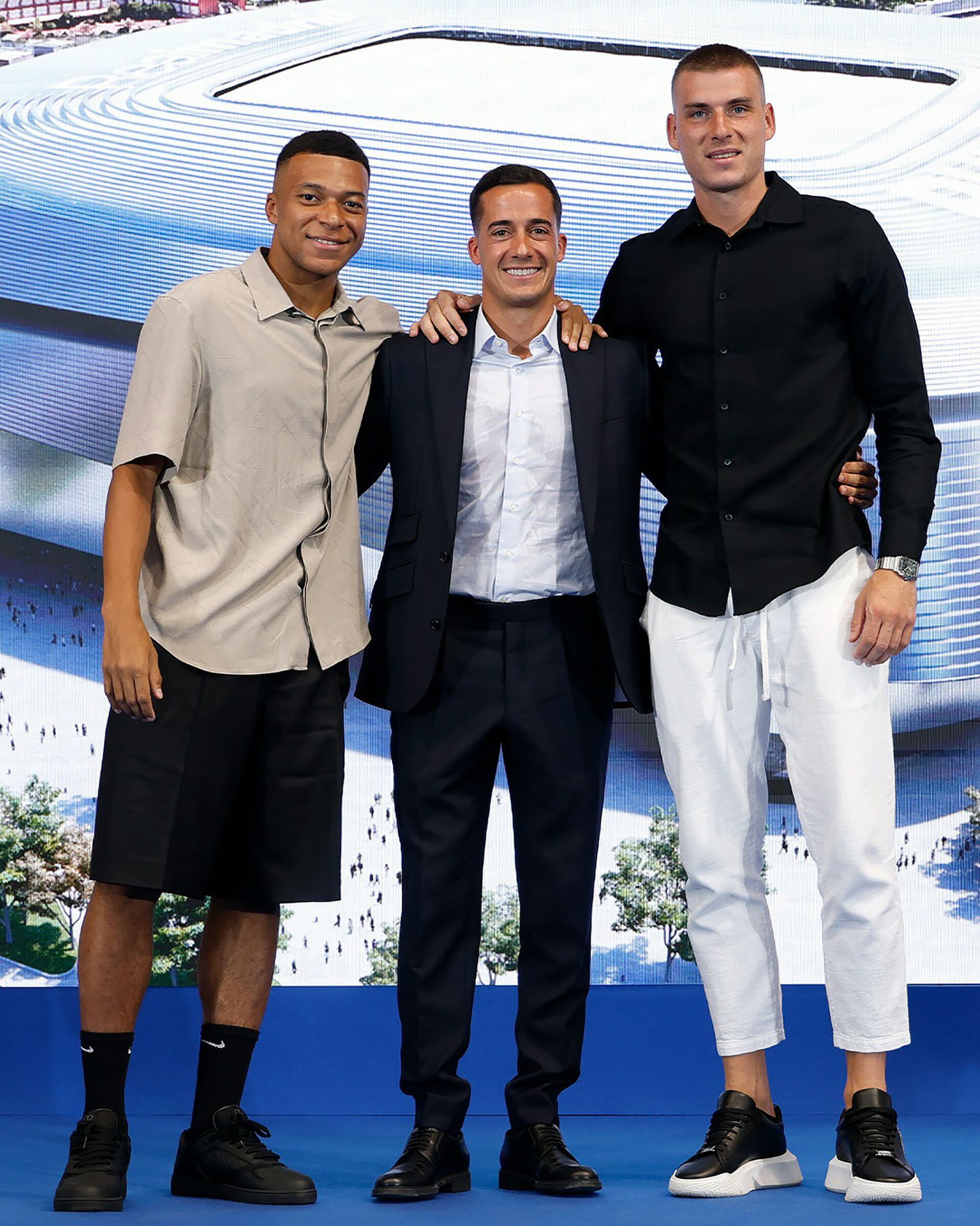 Mbappé y Lunin cortaron sus vacaciones para asistir al evento (@realmadrid)