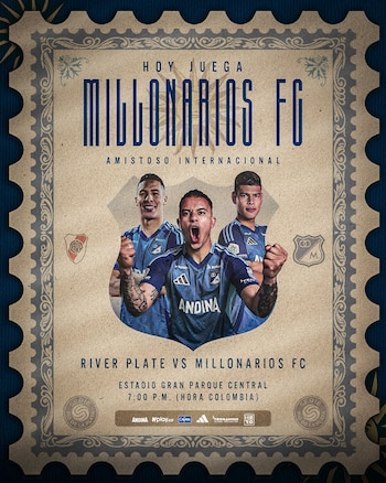 Afiche del partido de Millonarios