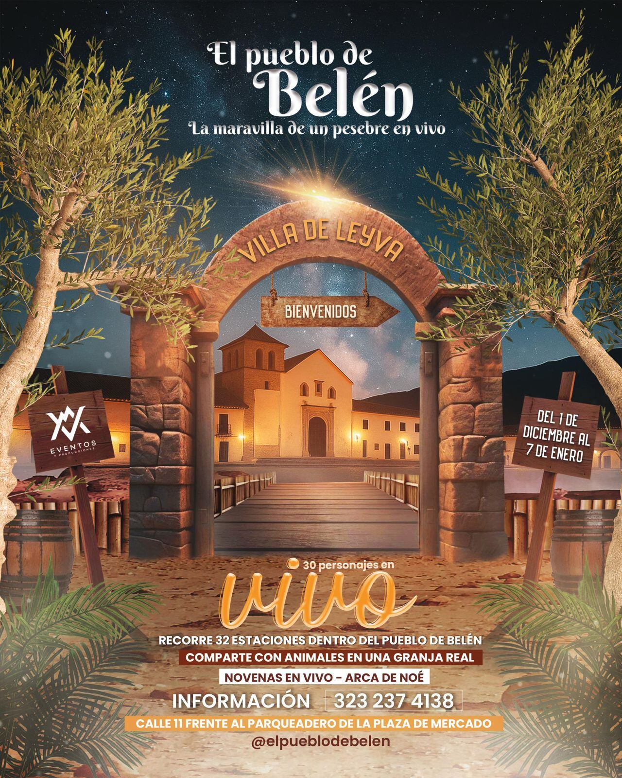 El pesebre estará abierto entre el 1 de diciembre de 2025 y el 7 de enero de 2026 - crédito Alcaldía de Villa de Leyva