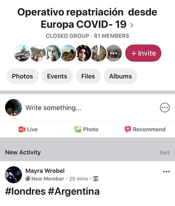 Grupos creados en la redes