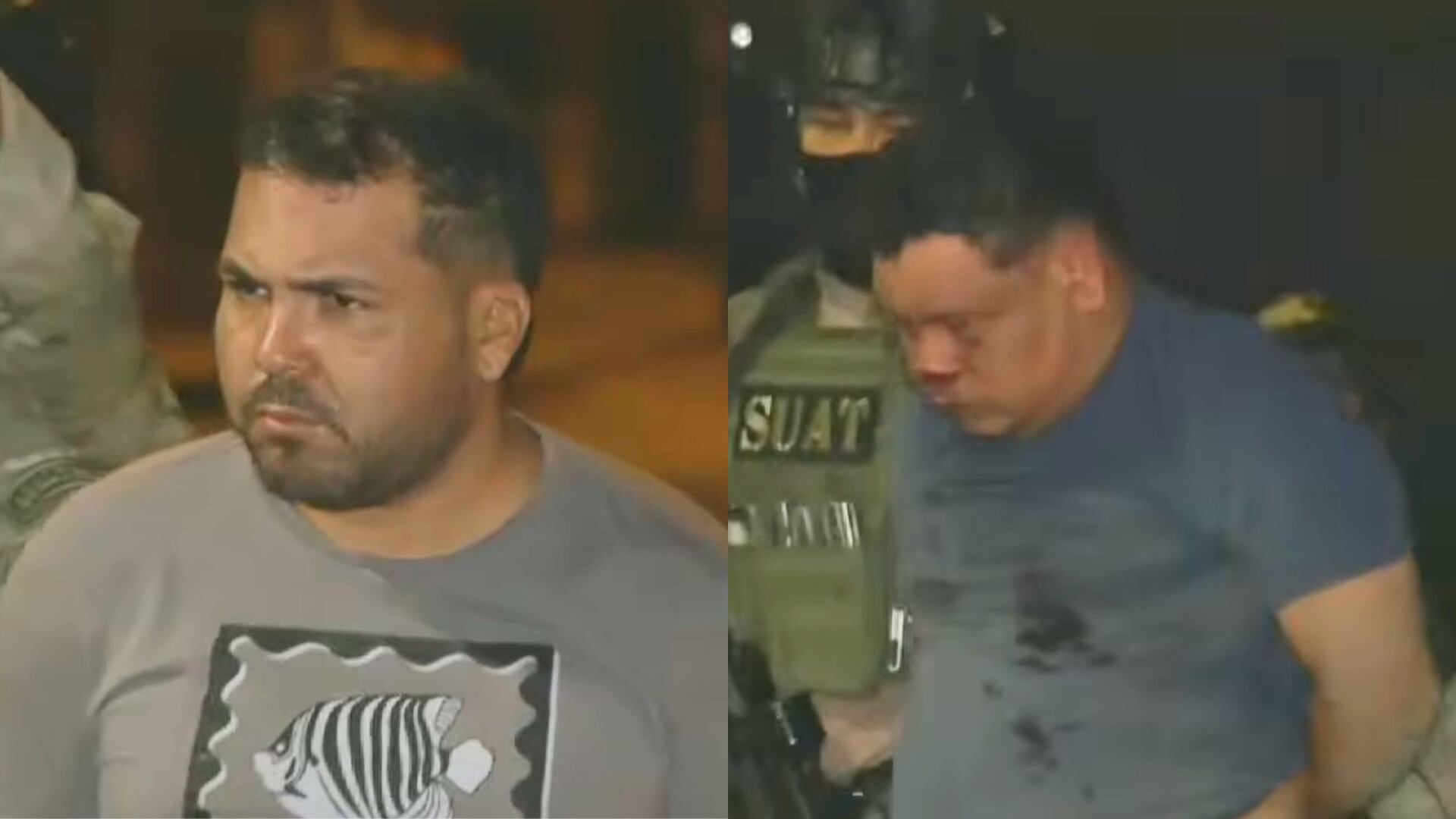 La Policía Nacional del Perú capturó a dos presuntos cabecillas de organizaciones criminales dedicadas a extorsión y sicariato durante una operación en el distrito de El Agustino. (Composición: Infobae Perú / TV Perú Noticias)