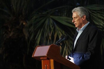 El dictador cubano, Miguel Díaz-Canel,