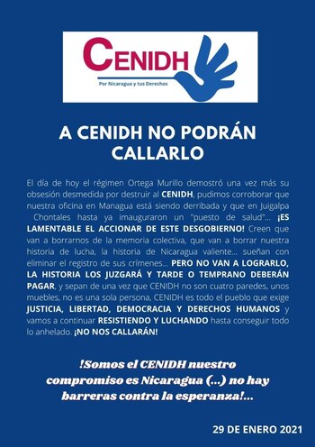 Comunicado del Cenidh ante la