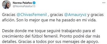 Norma Palafox se despidió de