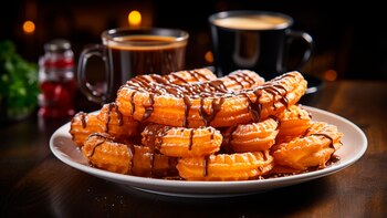 Un churro dorado y crujiente,