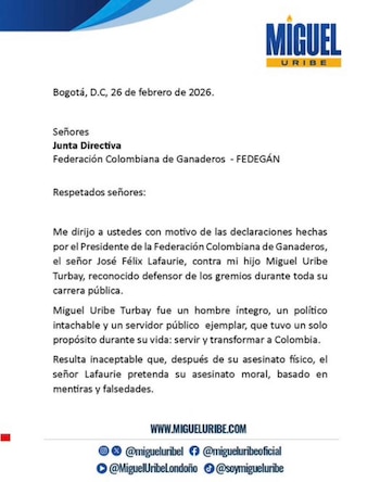 El candidato presidencial, Miguel Uribe