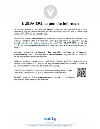 Este es el comunicado de