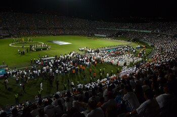 Atlético Nacional y Deportivo Independiente Medellín proponen plan retorno para regreso al Atanasio Girardot (AP Photo/Luis Benavides)