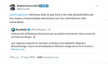 El congresista Andrés Forero, del