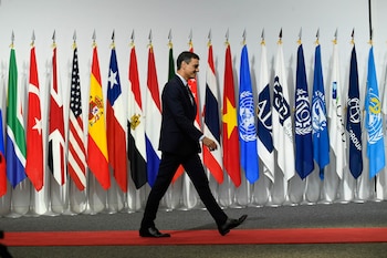 Pedro Sánchez a su llegada