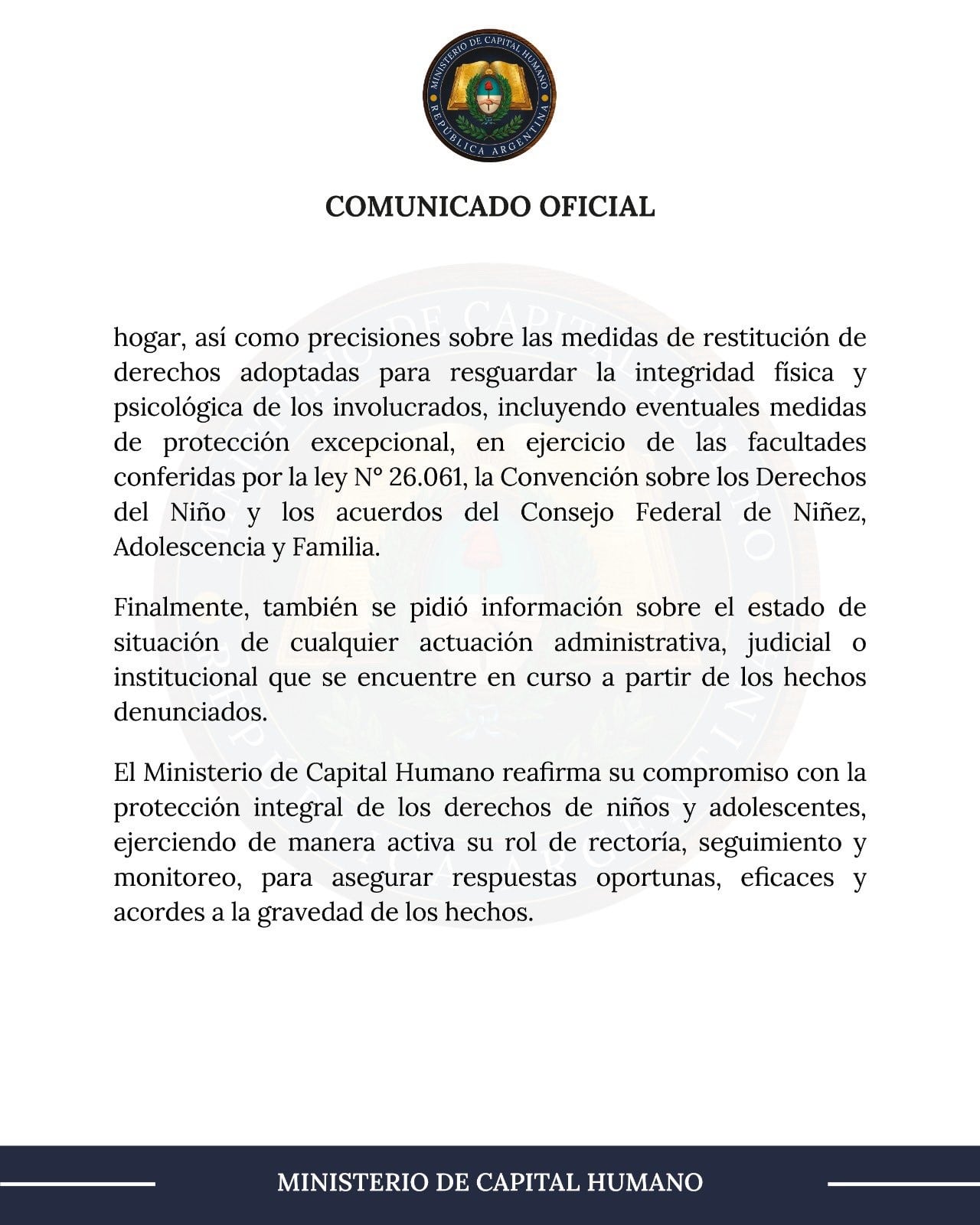 Por el caso hay dos mujeres detenidas (X: Sandra Pettovello)