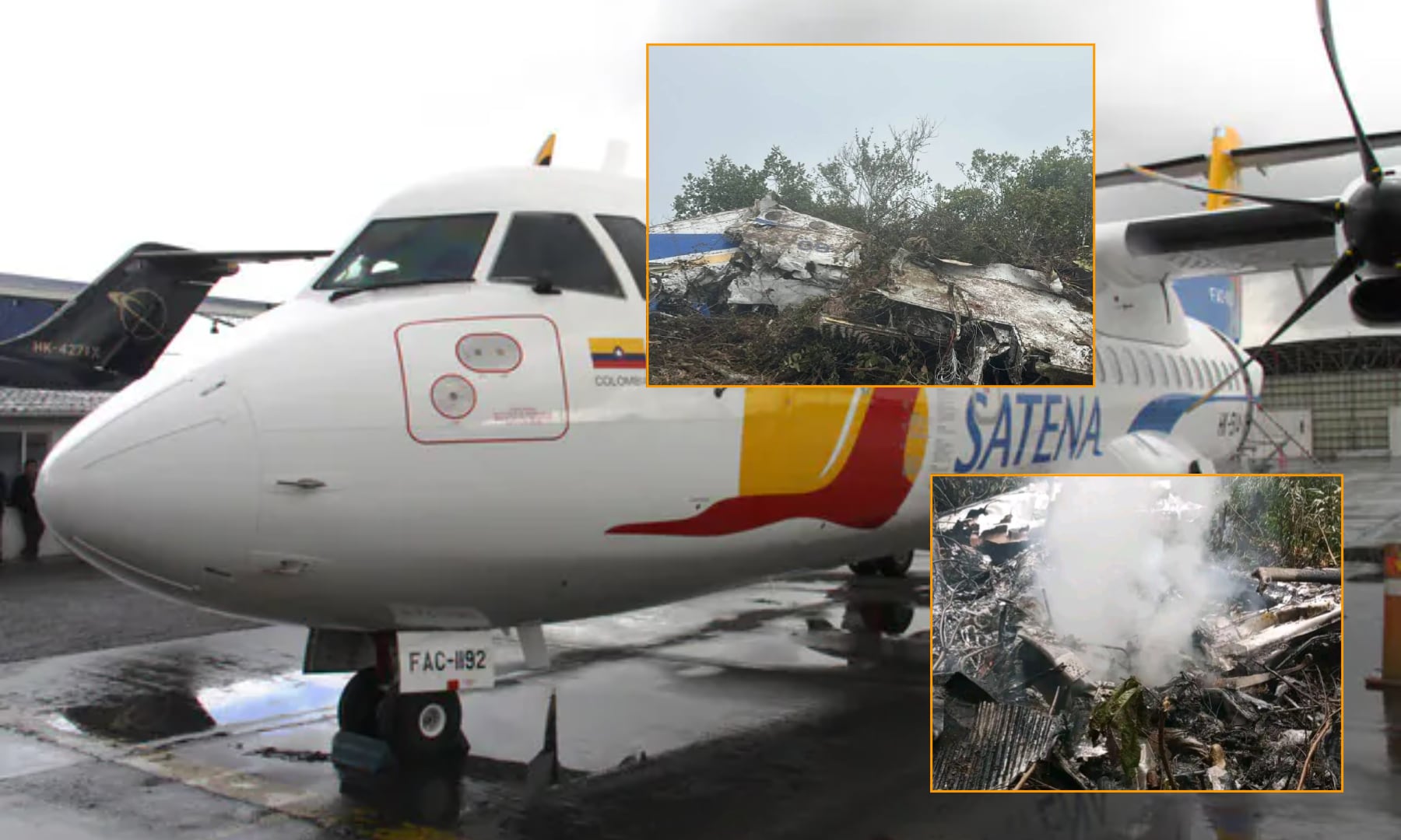 El avión de Satena que cubría la ruta Cúcuta-Ocaña se accidentó el 28 de enero, dejando 15 víctimas fatales. - crédito Colprensa y Redes sociales/X