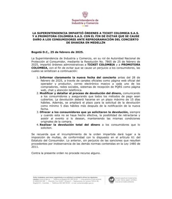 Este es el comunicado de