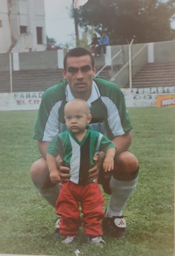 Lautaro Martínez con su papá