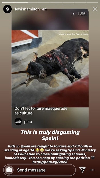 La publicación de Lewis Hamilton